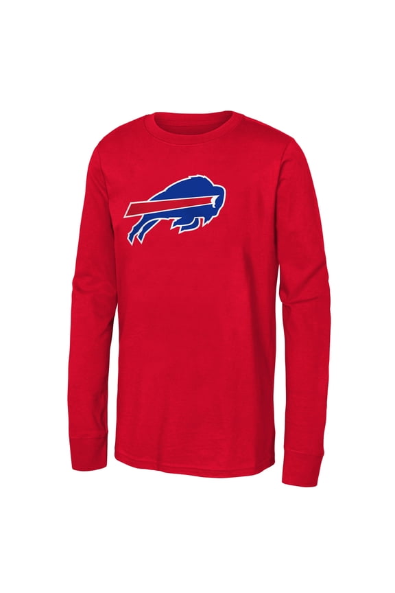 Youth Red Buffalo Bills Primary Logo Long Sleeve T-Shirt