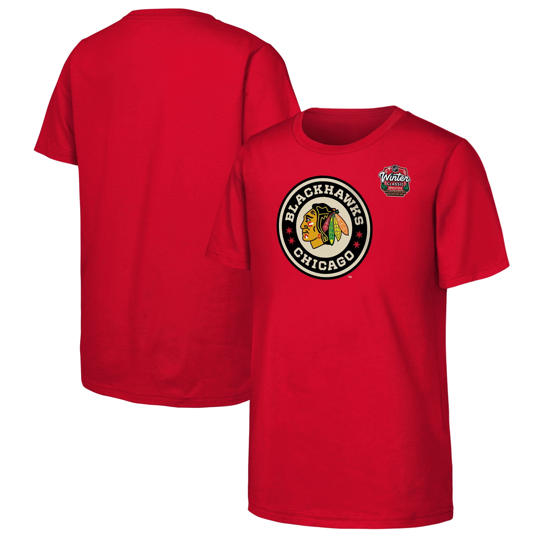 Youth Red Chicago Blackhawks 2025 NHL Winter Classic Primary Logo T