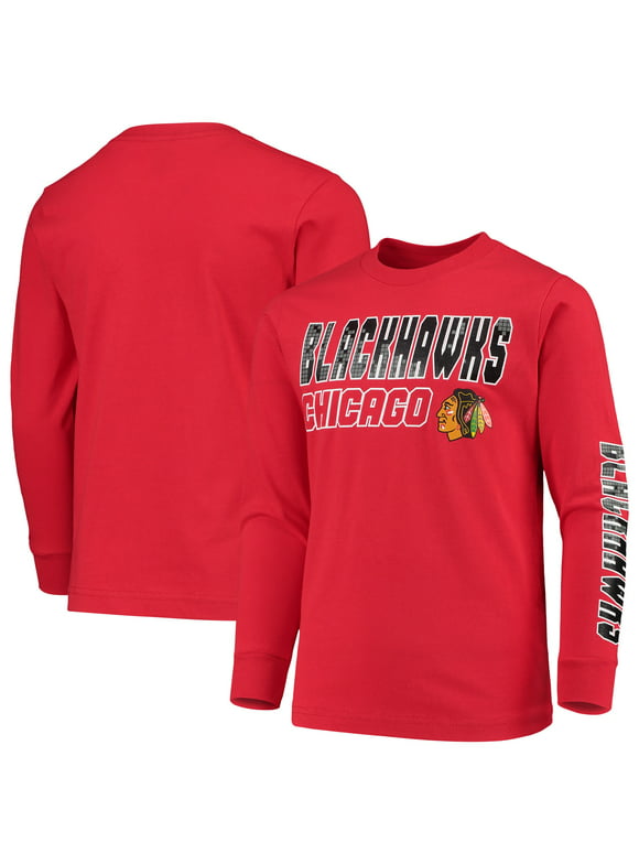 Youth Red Chicago Blackhawks Hit Long Sleeve T-Shirt