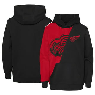 Men's Detroit Red Wings Starter Cream/Red Defense Pullover Sweatshirt