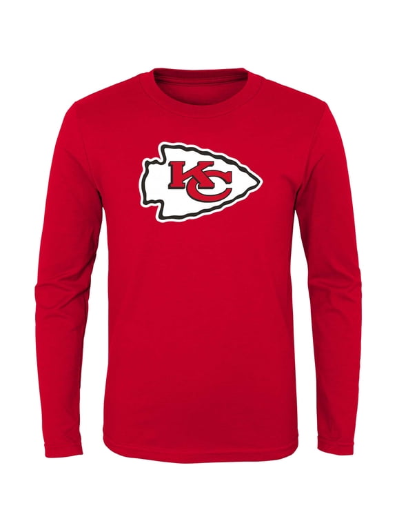 Youth Red Kansas City Chiefs Primary Logo Long Sleeve T-Shirt