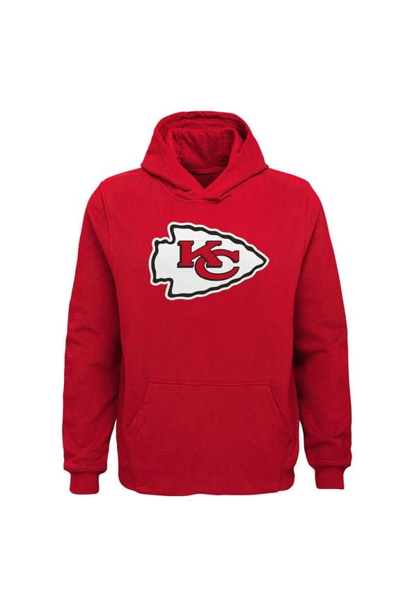 Youth Red Kansas City Chiefs Team Logo Pullover Hoodie