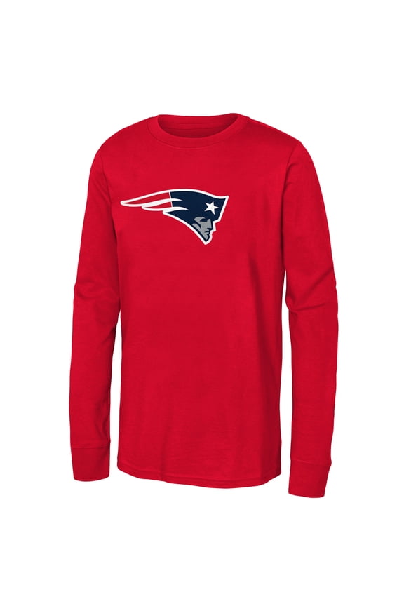 Youth Red New England Patriots Primary Logo Long Sleeve T-Shirt