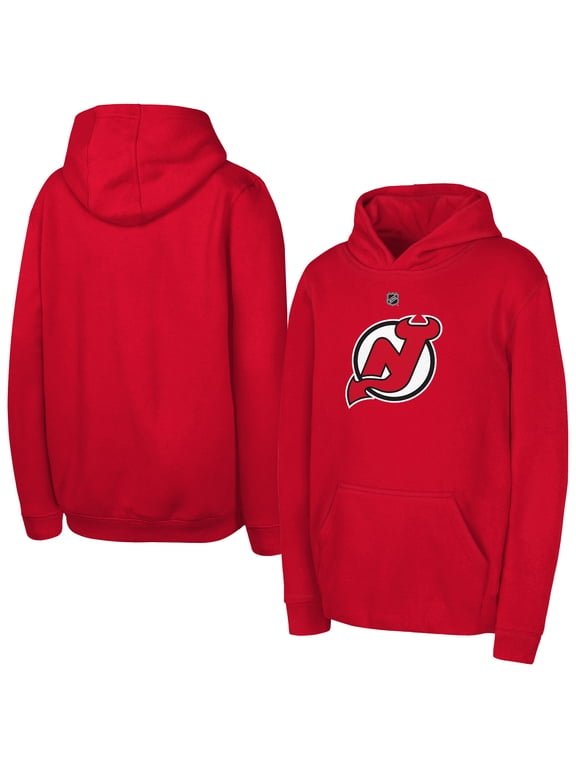 Youth Outerstuff-Red New Jersey Devils Primary Logo Pullover Hoodie