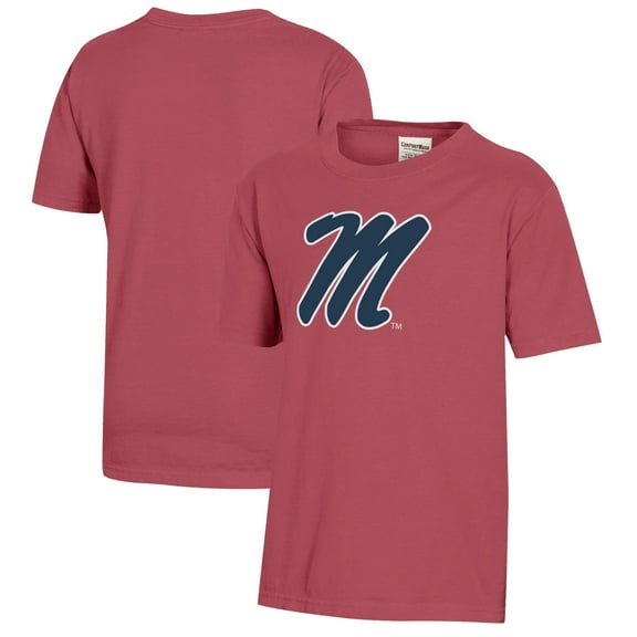 Youth Red Ole Miss Rebels Logo Comfort Wash T-Shirt