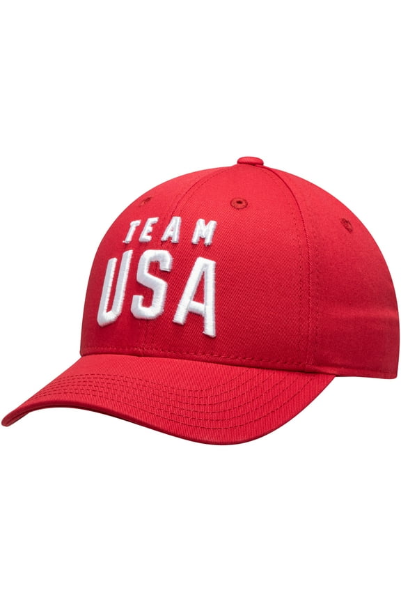 Youth Red Team USA New Logo Solid Structured Adjustable Snapback Hat