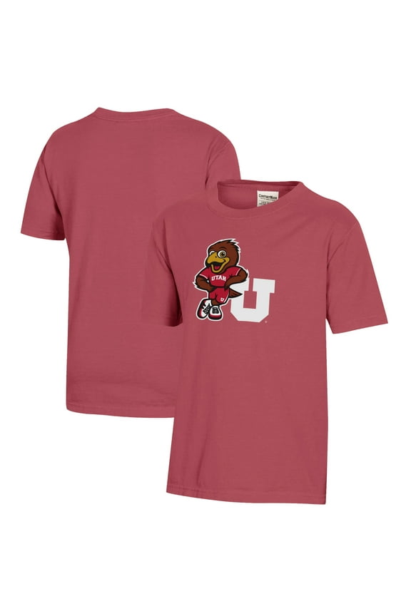 Youth  Red Utah Utes Logo Comfort Wash T-Shirt