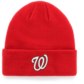 Youth Red Washington Nationals Cuffed Knit Hat - OSFA