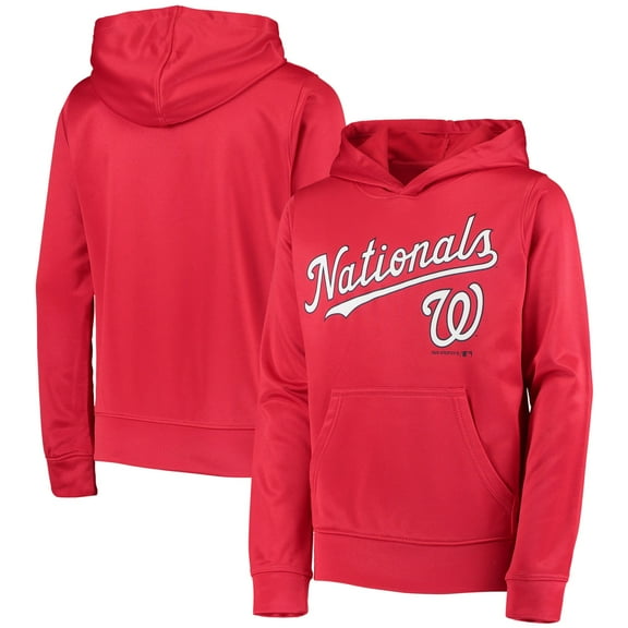 Youth Red Washington Nationals Logo Pullover Hoodie