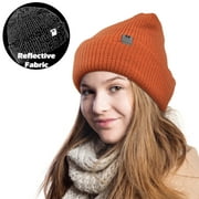 Youth Reflective Knit Beanie Hat For Sports Warm