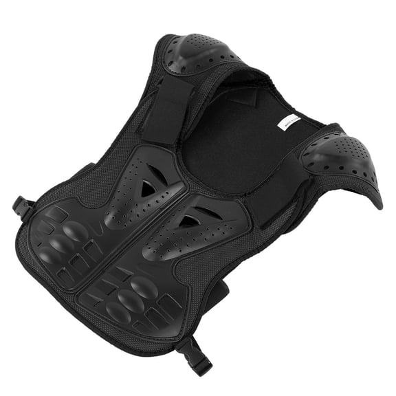 Youth Reflective Protective Vest Adjustable Chest Spine Armor, Black M