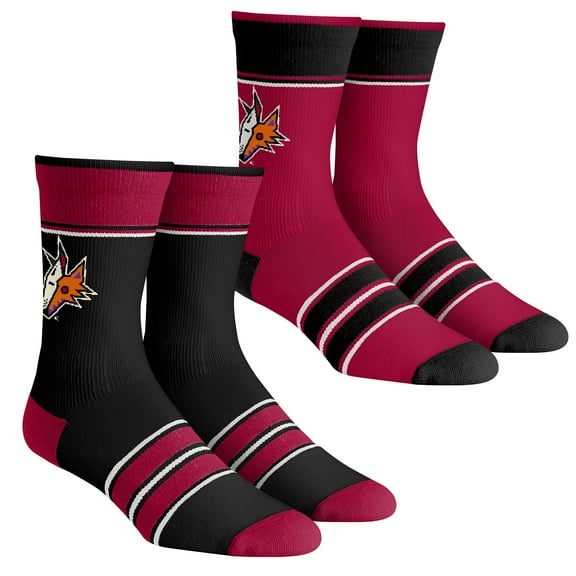 Youth Rock Em Socks Arizona Coyotes Multi-Stripe 2-Pack Team Crew Sock Set