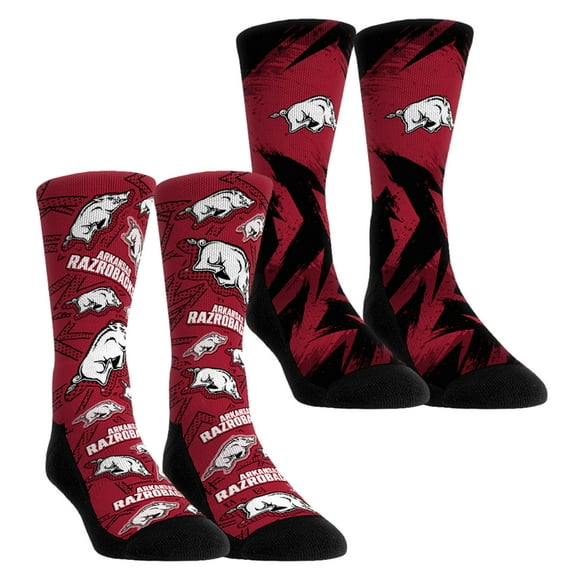Youth Rock Em Socks  Arkansas Razorbacks Game Day Two-Pack Crew Socks Set