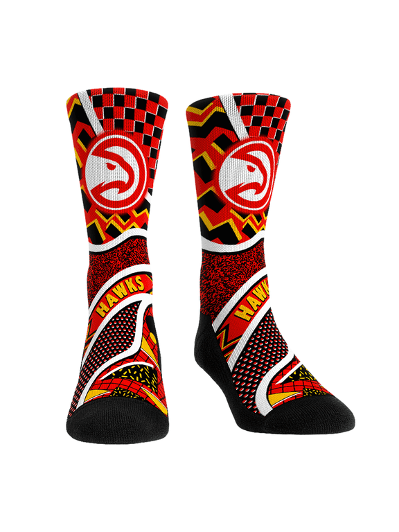 Youth Rock Em Red Atlanta Hawks Ball Pattern Crew Socks