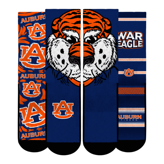 Youth Rock Em Socks Auburn Tigers Fan Favorite Three-Pack Crew Sock Set