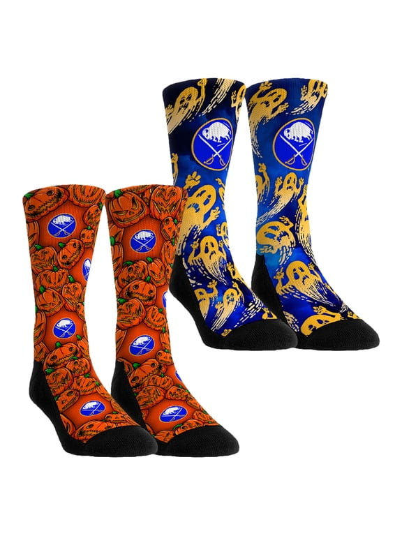 Youth Rock Em Orange Buffalo Sabres Halloween Crew Socks 2-Pack Set