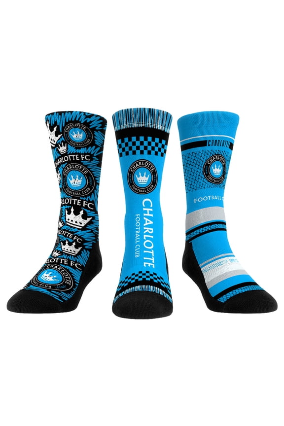 Youth Rock Em Socks Charlotte FC Three-Pack Crew Socks Set