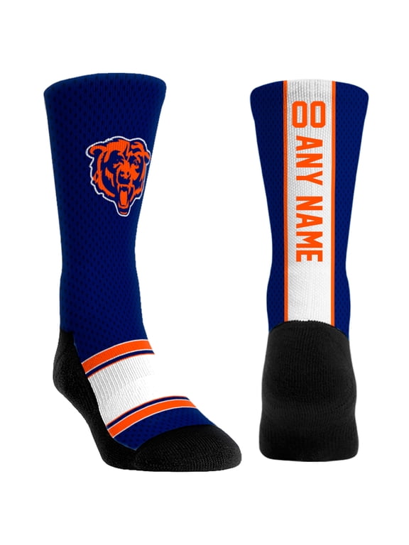 Youth Rock Em Navy Chicago Bears Custom Jersey Crew Socks
