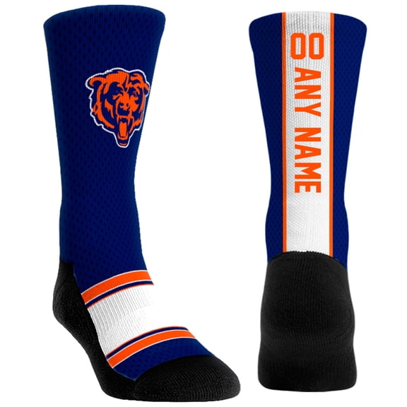 Youth Rock Em Navy Chicago Bears Custom Jersey Crew Socks
