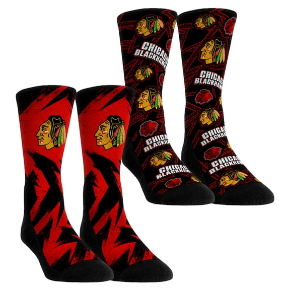 Youth Rock Em Socks Chicago Blackhawks Game Day Two-Pack Crew Socks