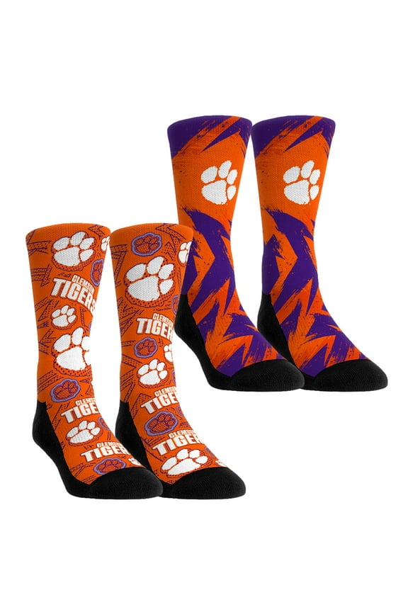 Youth Rock Em Socks  Clemson Tigers Game Day Two-Pack Crew Socks Set