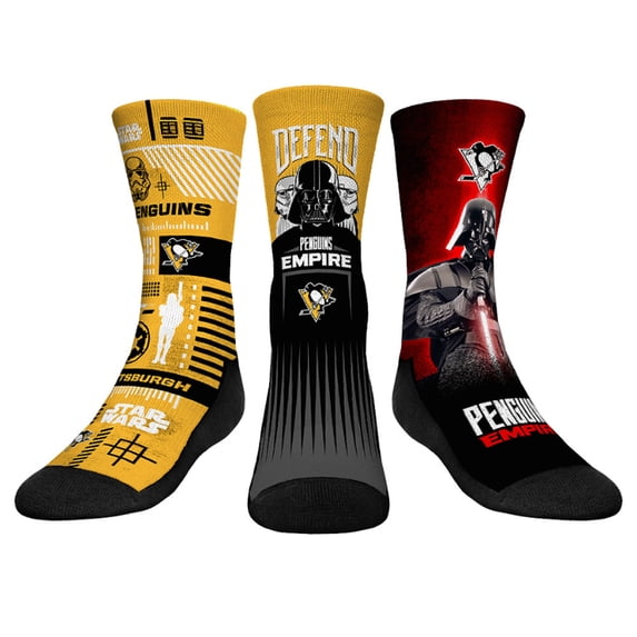Youth Rock Em Socks Darth Vader & Stormtrooper Pittsburgh Penguins Star Wars Three-Pack Crew Socks Set