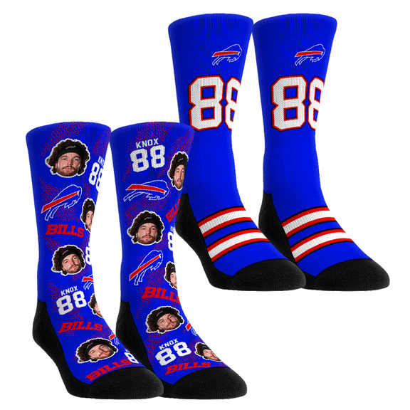 Youth Rock Em Socks Dawson Knox Buffalo Bills Player Football Guy Two-Pack Crew Sock Set
