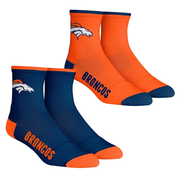 Youth Rock Em Socks Denver Broncos Core Team 2-Pack Quarter Length Sock Set