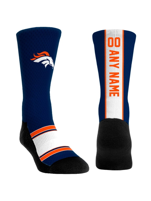 Youth Rock Em Navy Denver Broncos Custom Jersey Crew Socks
