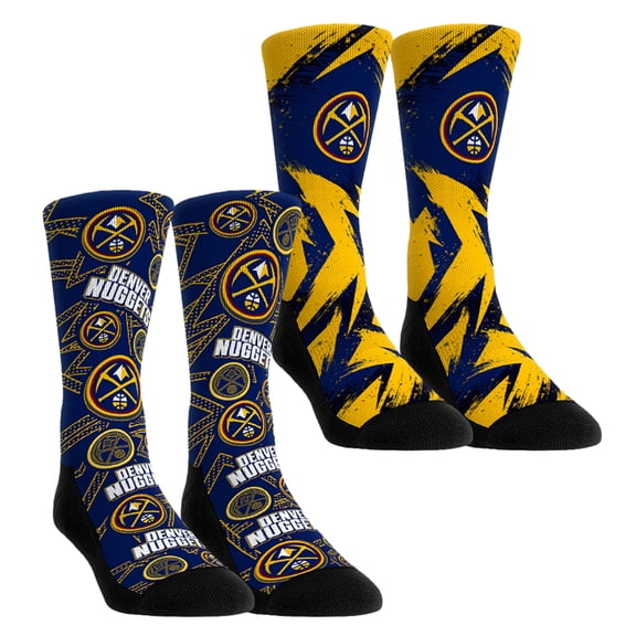 Youth Rock Em Yellow Denver Nuggets Game Day 2-Pack Crew Socks
