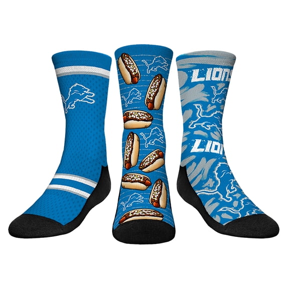 Youth Rock Em Socks Detroit Lions Fan Favorite Three-Pack Crew Sock Set