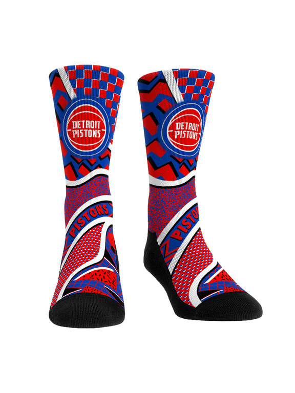 Youth Rock Em Blue Detroit Pistons Ball Pattern Crew Socks