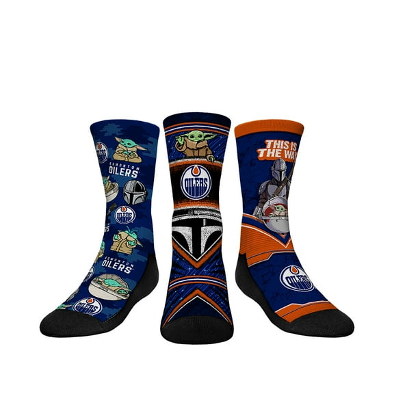 Youth Rock Em Socks Edmonton Oilers The Mandalorian 3-Pack Crew Socks