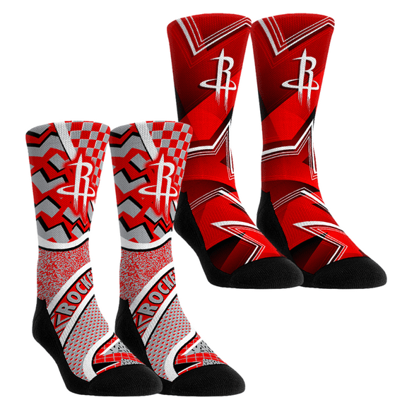 Youth Rock Em Socks Houston Rockets NBA Hoops Two-Pack Crew Socks Set
