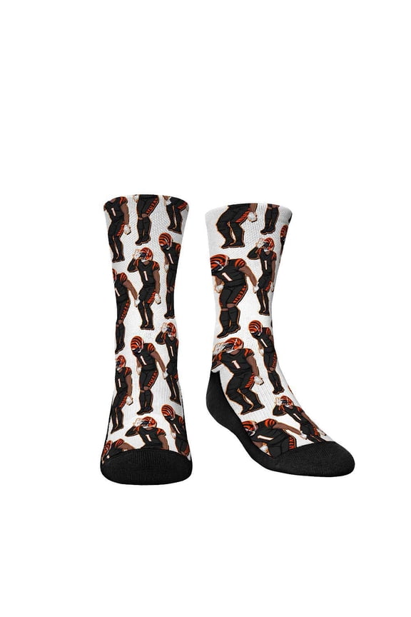 Youth Rock Em Socks Ja'Marr Chase Cincinnati Bengals Player Celebration Crew Socks