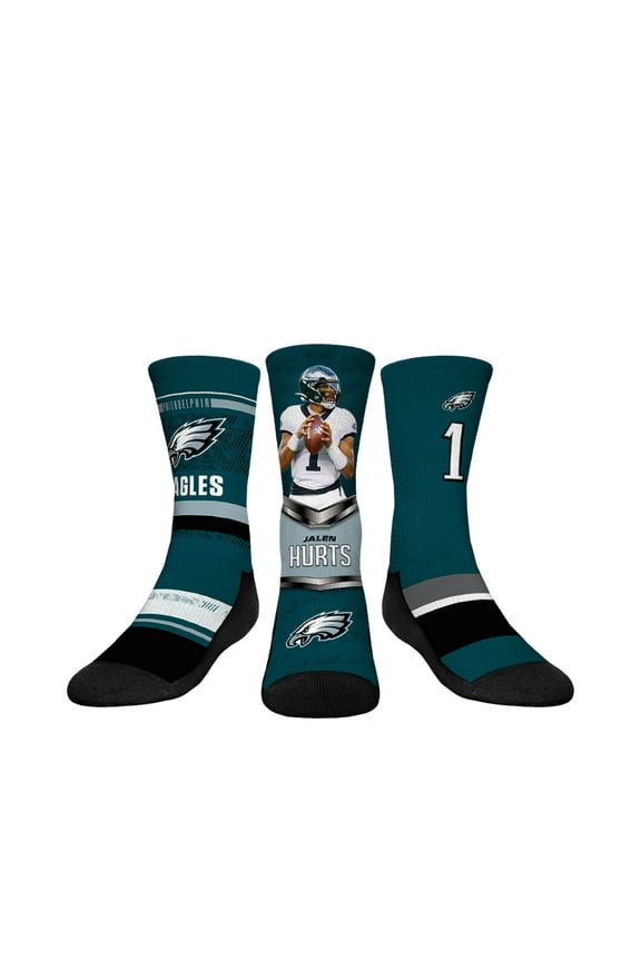 Youth Rock Em Socks Jalen Hurts Philadelphia Eagles 3-Pack Crew Sock Set