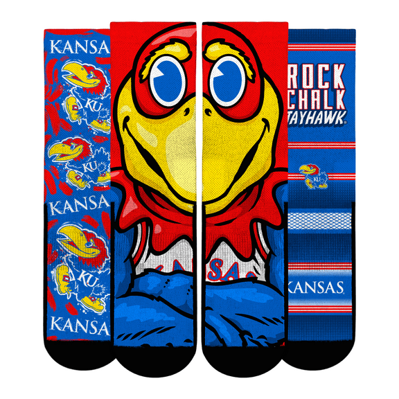Youth Rock Em Socks Kansas Jayhawks Fan Favorite Three-Pack Crew Sock Set