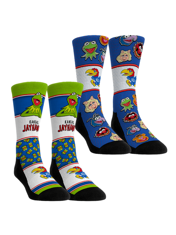 Youth Rock Em Kansas Jayhawks Muppets 2-Pack Crew Socks Set
