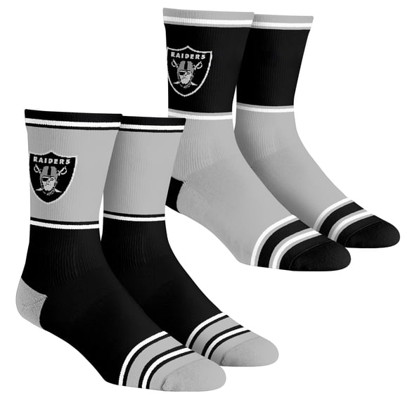 Youth Rock Em Socks  Las Vegas Raiders 2-Pack Color Block Crew Socks Set