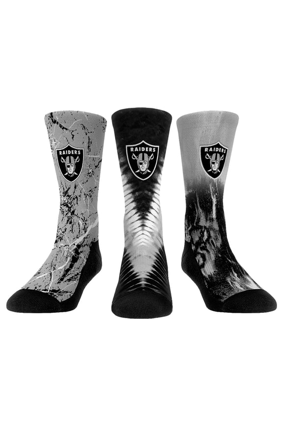 Youth Rock Em Socks Las Vegas Raiders 3-Pack Crew Socks Set