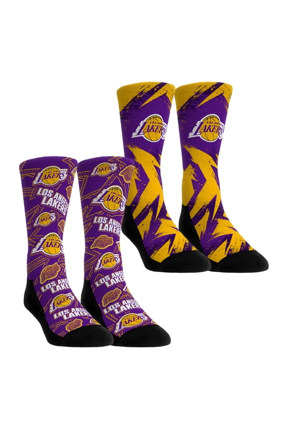 Youth Rock Em Socks Los Angeles Lakers Game Day 2-Pack Crew Socks