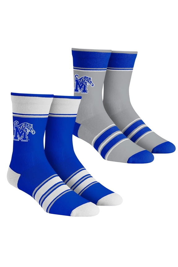 Youth Rock Em Socks Memphis Tigers Multi-Stripe 2-Pack Team Crew Sock Set