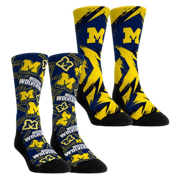 Youth Rock Em Socks  Michigan Wolverines Game Day Two-Pack Crew Socks Set