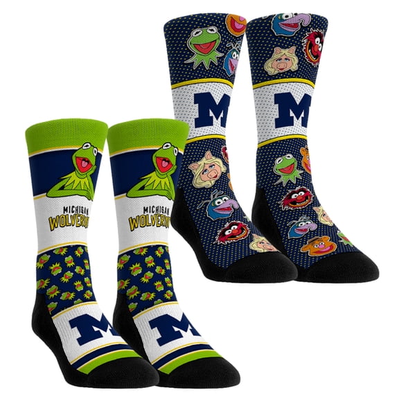 Youth Rock Em Socks Michigan Wolverines Muppets 2-Pack Crew Socks Set