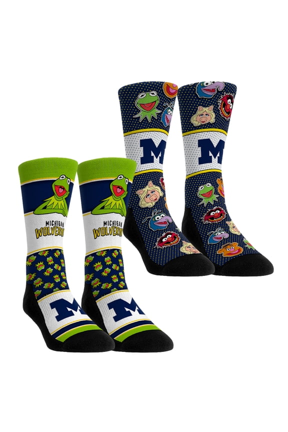 Youth Rock Em Socks Michigan Wolverines Muppets 2-Pack Crew Socks Set