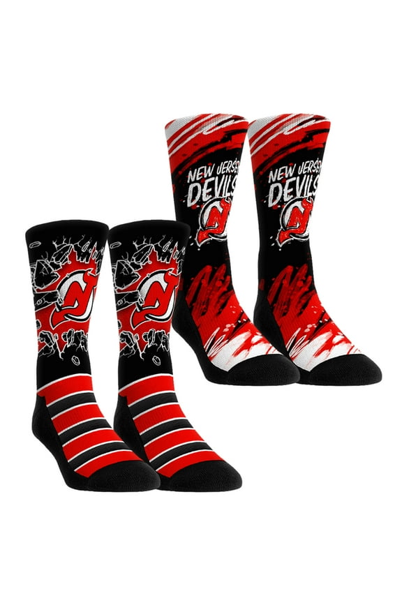 Youth Rock Em Socks  New Jersey Devils Ice Breaker Two-Pack Crew Socks Set