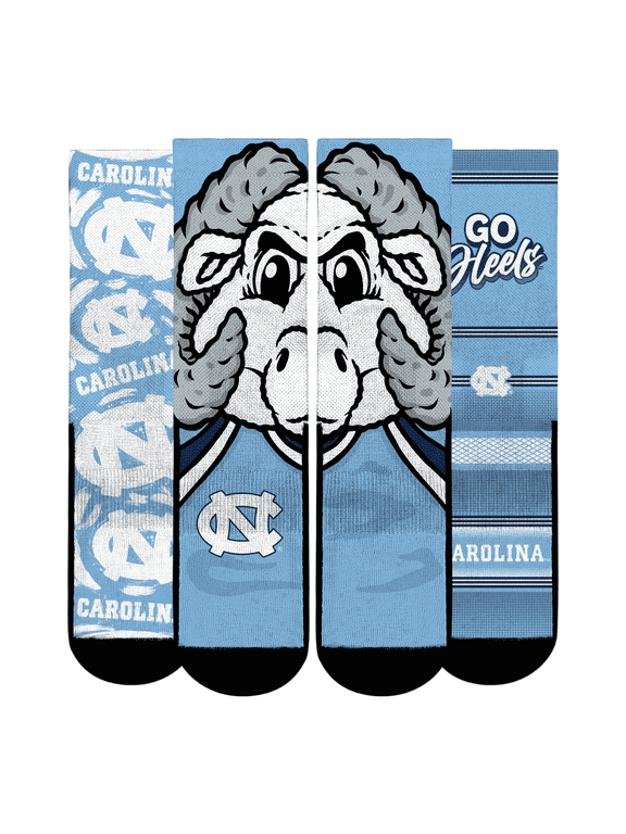 Youth Rock Em Light Blue North Carolina Tar Heels Fan Favorite Three-Pack Crew Sock Set