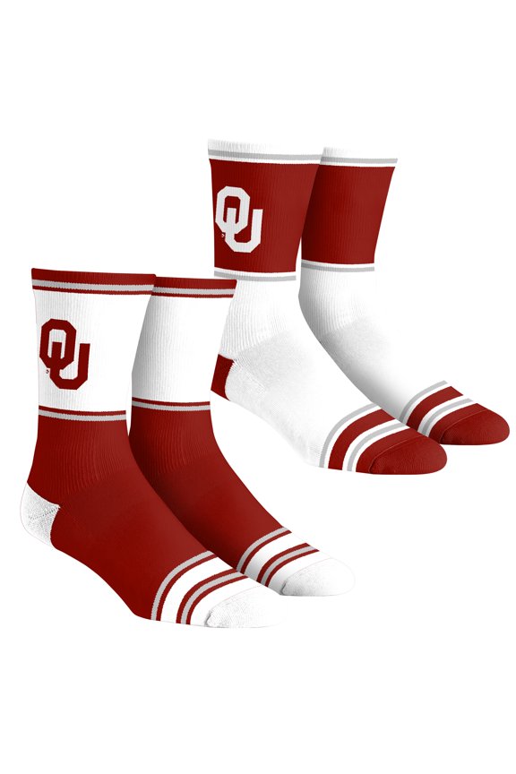 Youth Rock Em Socks Oklahoma Sooners 2-Pack Color Block Crew Socks Set