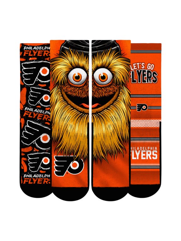 Youth Rock Em Gritty Orange Philadelphia Flyers Fan Favorites Three-Pack Crew Socks Set