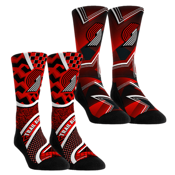 Youth Rock Em Socks Portland Trail Blazers NBA Hoops Two-Pack Crew Socks Set